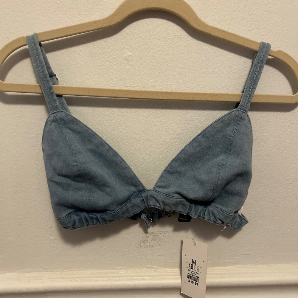 Streetwear Society Denim Bra Top - Size M